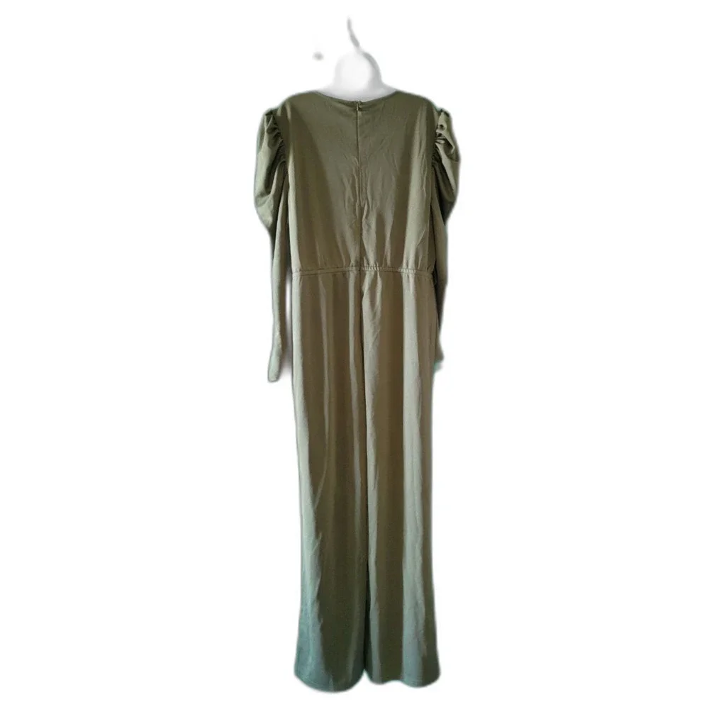 BLENCOT V-Neck Wide Leg Olive Green Jumpsuits Sz XXL - Picture 5 of 8
